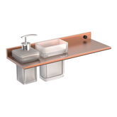 Trueliving_GoldEmberShelfRosewithTumblerHolder&SoapDispenser(SpaceAluminium)